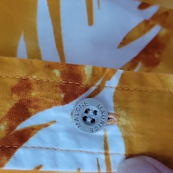 MOJEANS By Maurice Malone Hawaiian 100% Cotton Button Down Shirt Palm Leaves XL - Picture 3 of 16